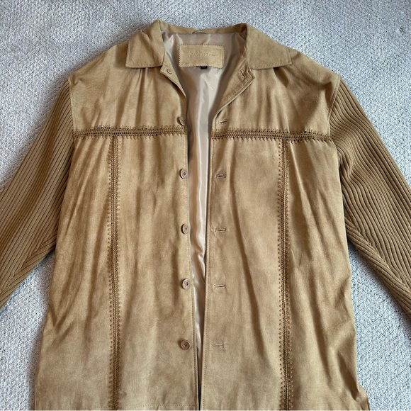 Vintage 90s Genuine Suede Leather Western Tan Jacket | Rodelli Uomo Retro Coats - Picture 3 of 14